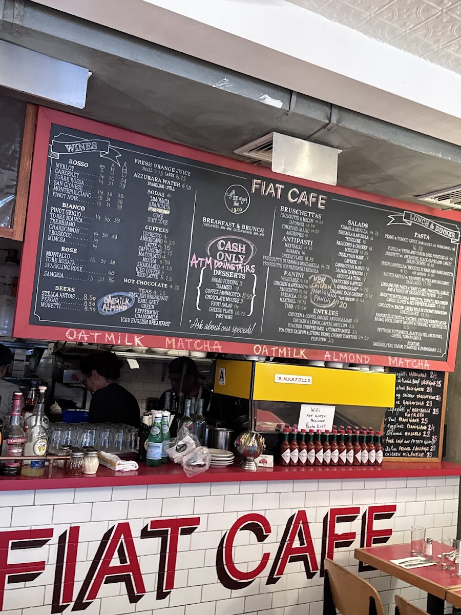 Fiat Cafe Menu - Image 1