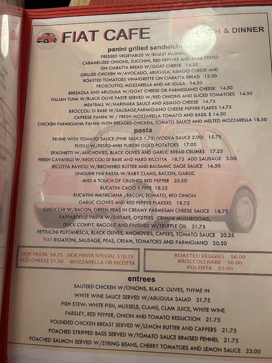 Fiat Cafe Menu - Image 2